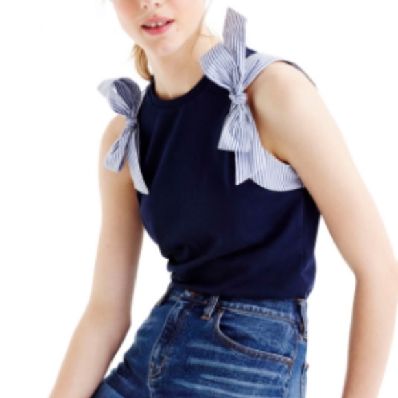J. Crew Tops - J. Crew Bow Shoulder Top J. Crew Tops - J. Crew Bow Shoulder Top